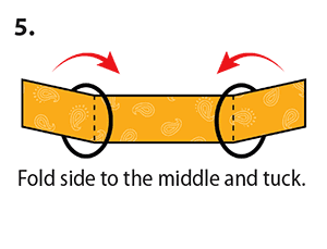 Fold side to the middle and tuck. 