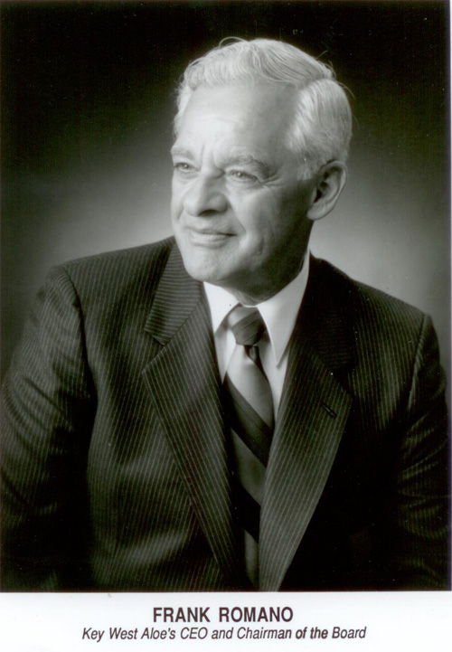 Frank Romano Key West Aloe's CEO and Chairman of the Board.