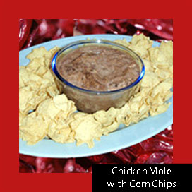 Chicken Mole Appetizer with Corn Chips