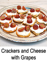 Crackers and Cheese with Grapes