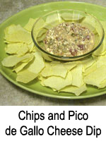 Chips and Pico de Gallo Cheese Dip