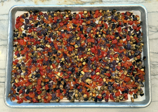 Roast vegetables until softened and lightly browned, about 45-50 minutes. HALFWAY THROUGH the baking, at about 25 minutes, stir the vegetables once.