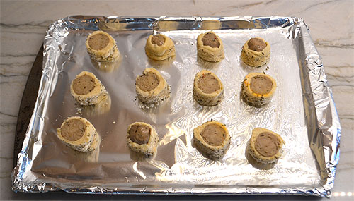 Sausage Biscuits Before Cooking