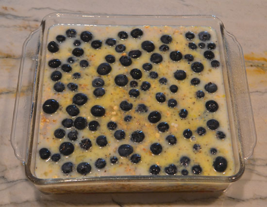 Berry Baked Oatmeal - Blueberries Over Top