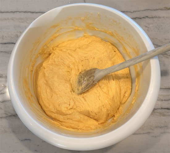 Stir in the orange soda, just until combined.
