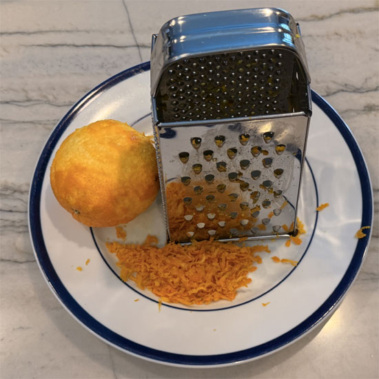 Stir in the orange zest and juice.