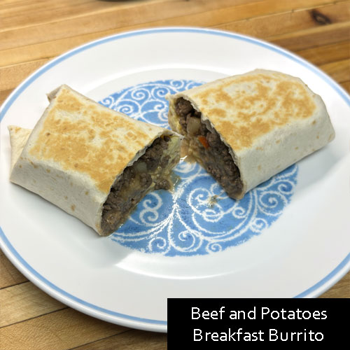 Beef and Potatoes Breakfast Burrito