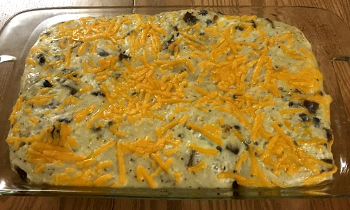 The final prouct, biscuits and gravy casserole out of the oven. 