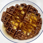 Brownie Waffles with Butter and Sugar Free Syrup Toppings