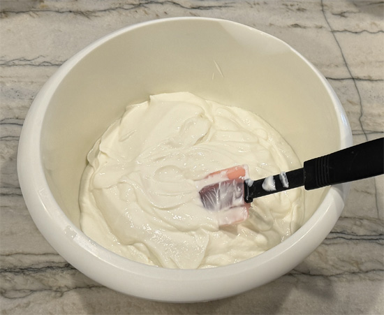 In a large mixing bowl, whisk together yogurt and pudding mix until smooth.