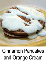 Cinnamon Pancakes and Orange Cream Topping