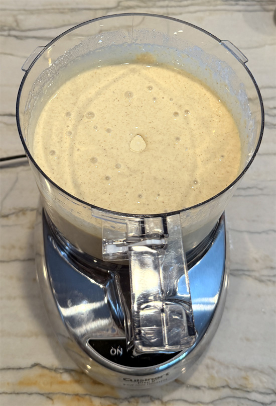 Add all ingredients to a blender or food processor. Blend for 30–45 seconds, until smooth and fully combined.