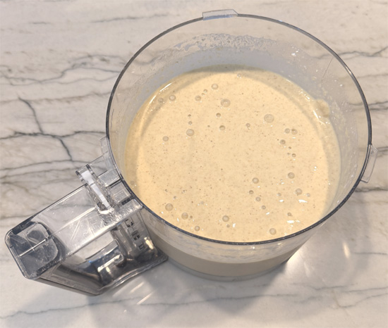 Let the batter rest for 15 minutes. It will thicken slightly.