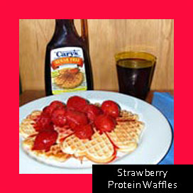 Strawberry Protein Waffles