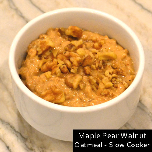 Maple Pear Walnut Oatmeal - Slow Cooker