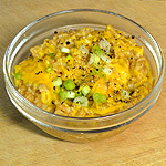Oatmeal with Cheddar and Scallions