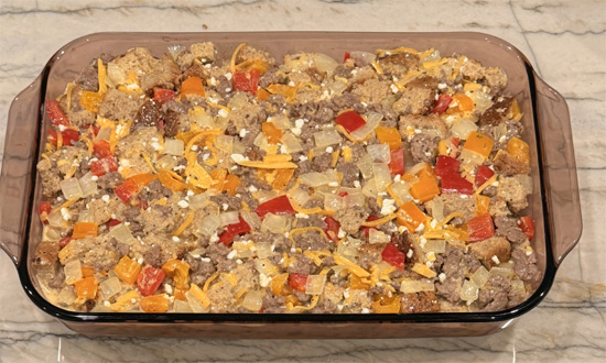 Transfer to a 9x13-inch casserole dish, cover, and refrigerate overnight. 