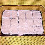 Chocolate Chip Brownies with Caramel Frosting (Vegetarian)