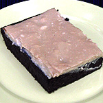 Chocolate Chip Brownies with Caramel Frosting (Vegetarian)