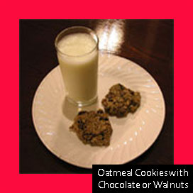 Oatmeal Cookies with Chocolate or Walnuts