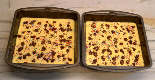 Funfetti Low Sugar Cake Before the Oven
