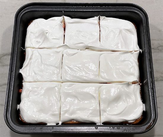 Cake Cut into 9 Pieces