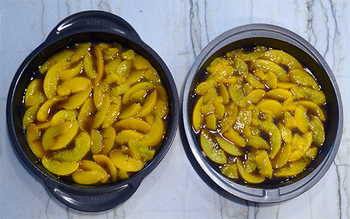 Peach Upside Down Cake - Peach Layer