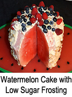 Watermelon Cake with Low Sugar Frosting