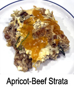 Apricot-Beef Strata