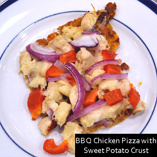 BBQ Chicken Pizza with Sweet Potato Crust