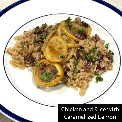 Chicken and Rice with Caramelized Lemon
