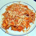 Chicken Pasta with Bell Pepper Sauce