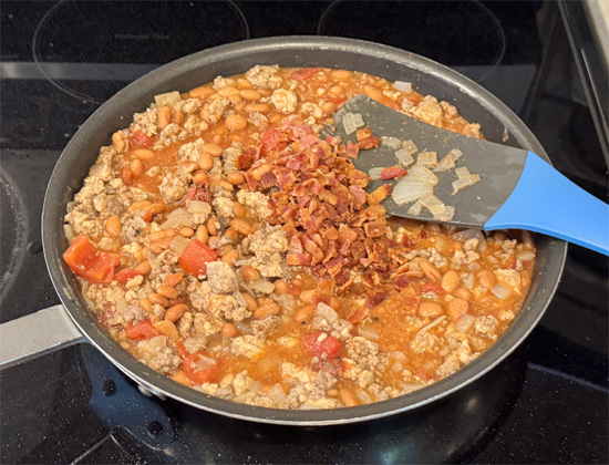 Stir in the remaining bacon. 