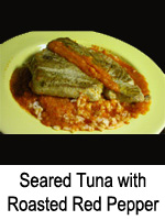 Seared Tuna with Roasted Red Pepper Sauce