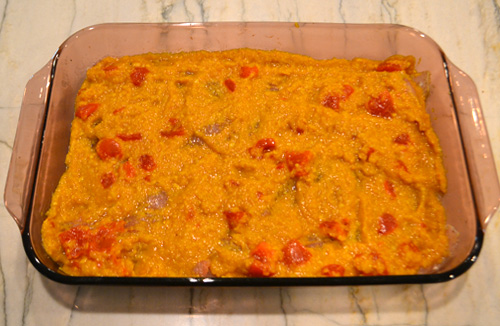 Indian Fish Curry - Covered before baking.
