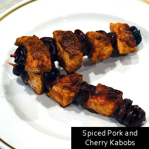 Spiced Pork and Cherry Kabobs