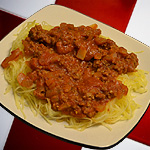 Spaghetti Squash with Buffalo Sauce