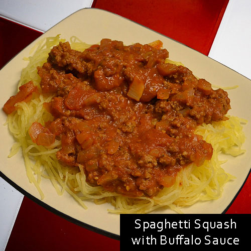 Spaghetti Squash with Buffalo Sauce