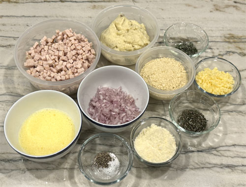 The ingredients for Turkey Croquettes - Air Fryer.