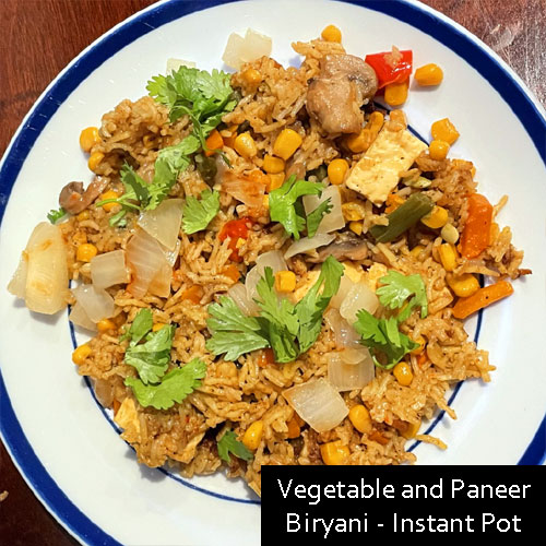 Vegetable and Paneer Biryani - Instant Pot