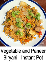 Vegetable and Paneer Biryani - Instant Pot