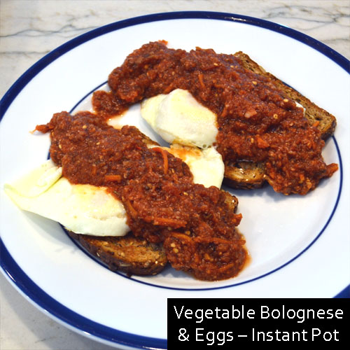 Vegetable Bolognese & Eggs - Instant Pot