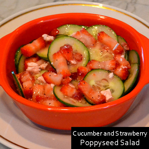 Cucumber and Strawberry Poppyseed Salad