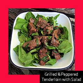 Grilled & Peppered Tenderloin with Green Salad
