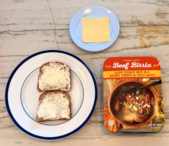 Birria Grilled Cheese Ingredients