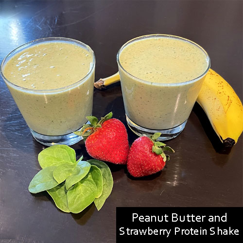 Peanut Butter and Strawberry Protein Shake