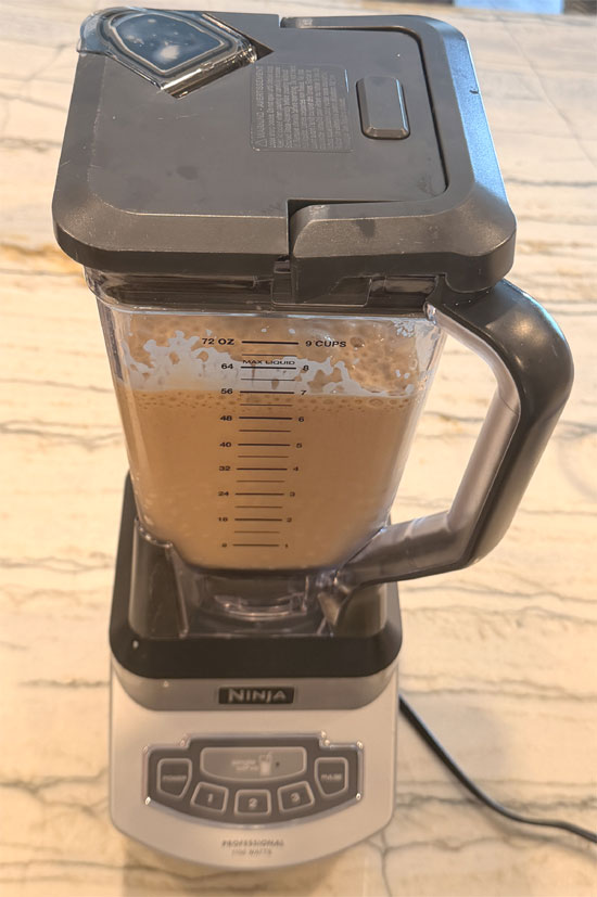 Add all ingredients to a blender. Blend on high for 1 minute, until smooth and extra fluffy.