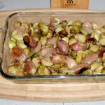 Roasted Shallots and Brussels Sprouts