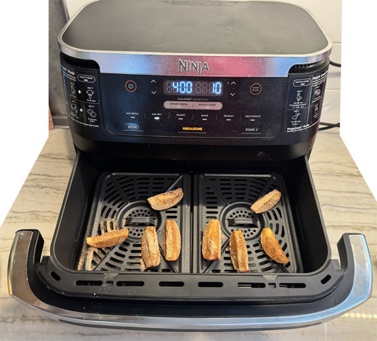 Arrange apple slices in a single layer in your air fryer basket.
