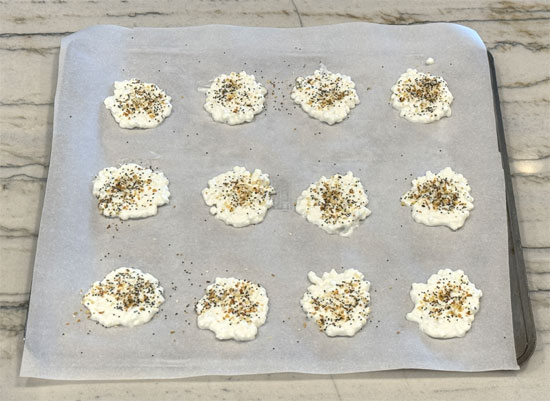 Cottage Cheese Chips on Tray